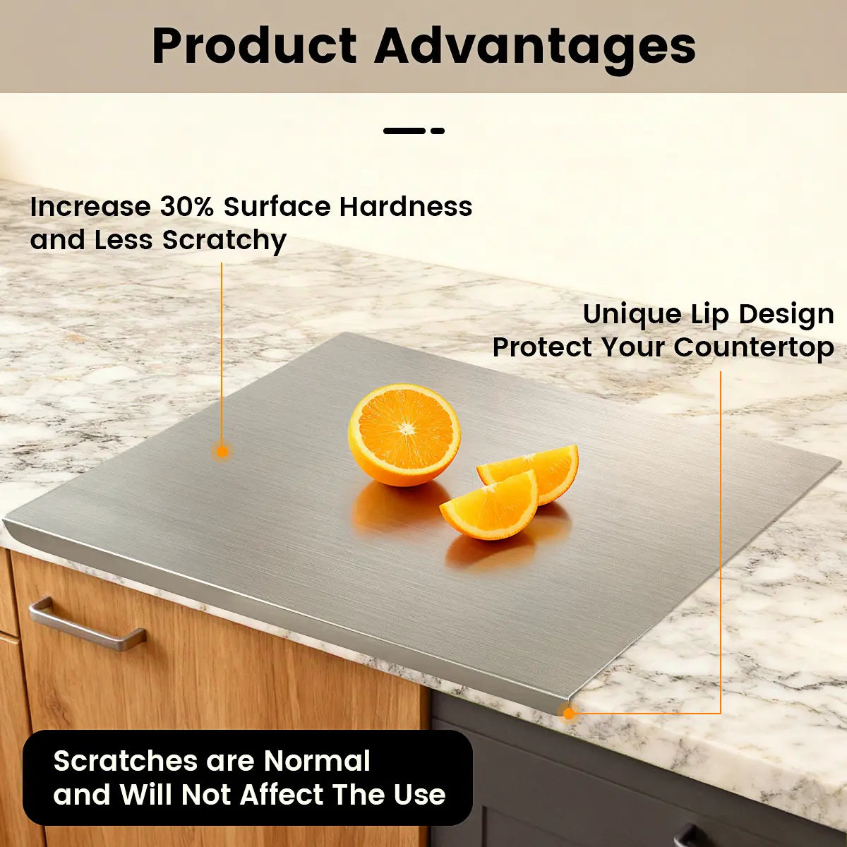 Stainless Steel Cutting Board Non-Slip Kitchen Chopping Board
