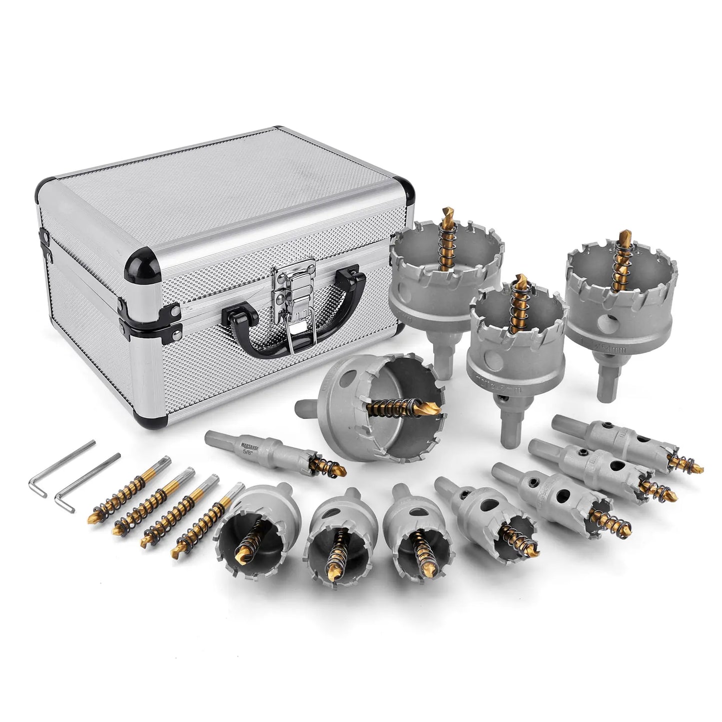 TCT Carbide Hole Saw Kit 5/8"-2-1/4" for Metal Stainless Steel Iron Copper Brass