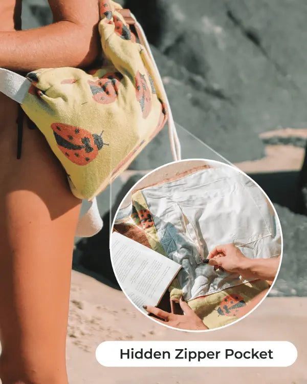 2-in-1 Towel Bag Convertible Beach Towel Tote