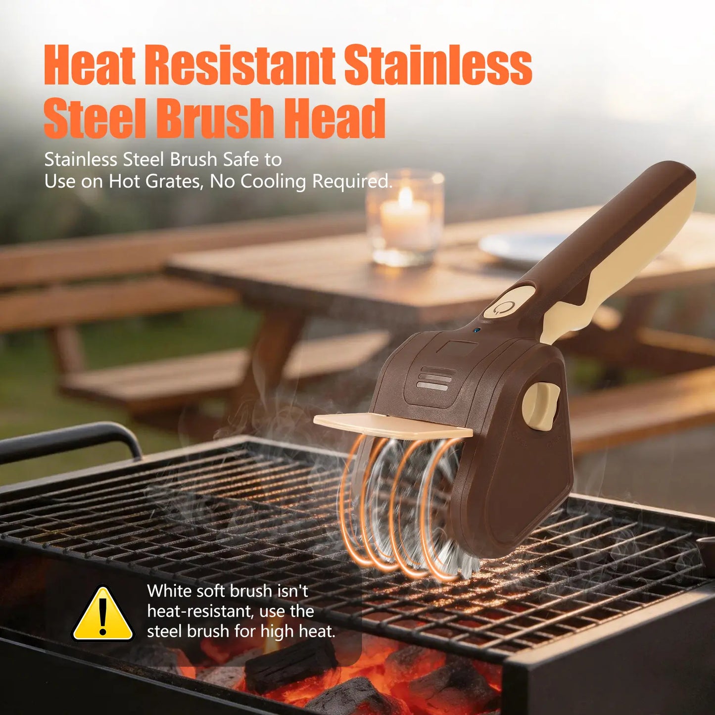 Bristle-Free Electric BBQ Grill Brush, Cordless Rechargeable Cleaner