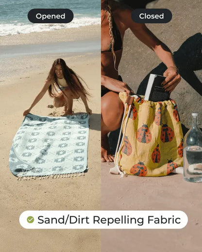 2-in-1 Towel Bag Convertible Beach Towel Tote