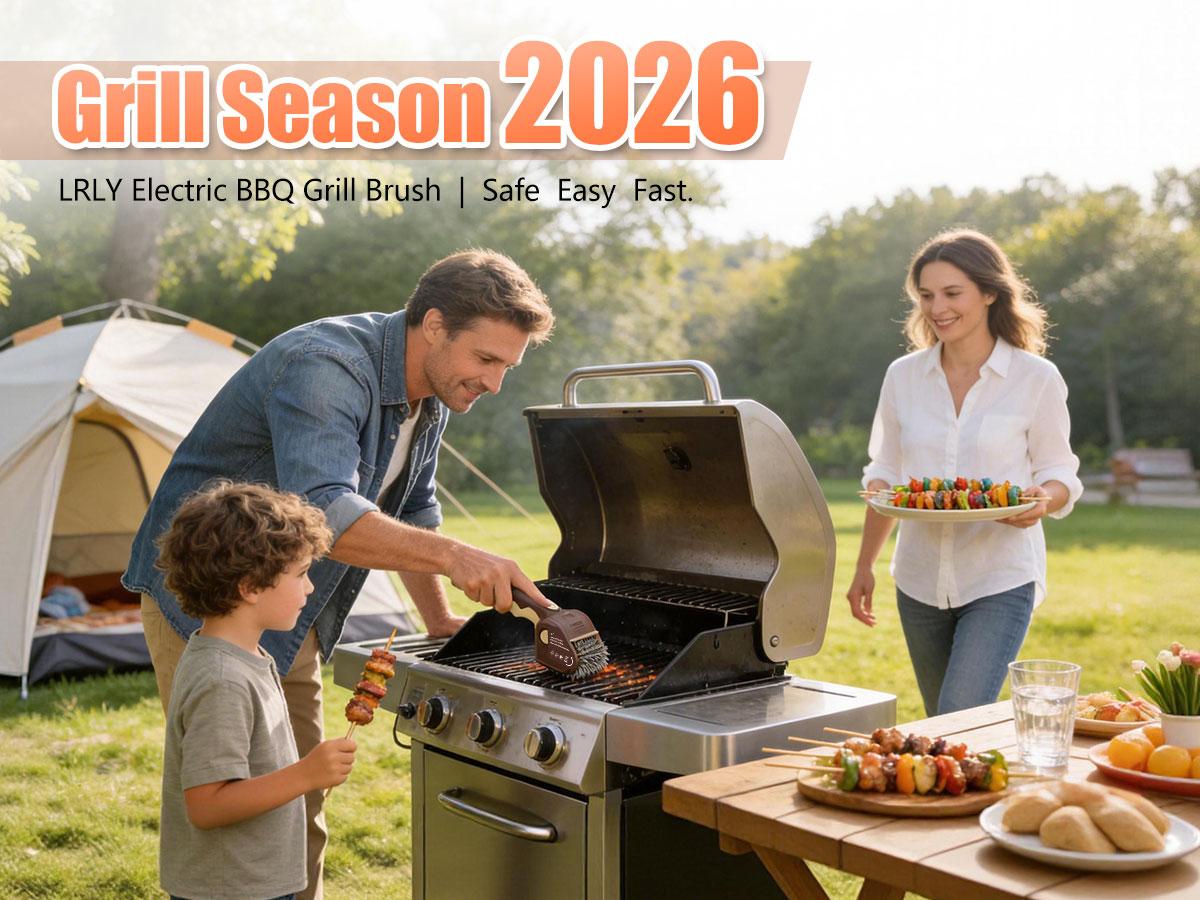 Bristle-Free Electric BBQ Grill Brush, Cordless Rechargeable Cleaner