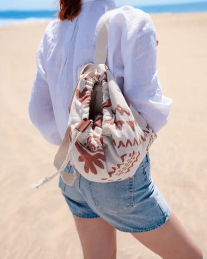 2-in-1 Towel Bag Convertible Beach Towel Tote