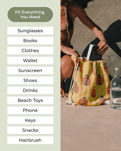 2-in-1 Towel Bag Convertible Beach Towel Tote